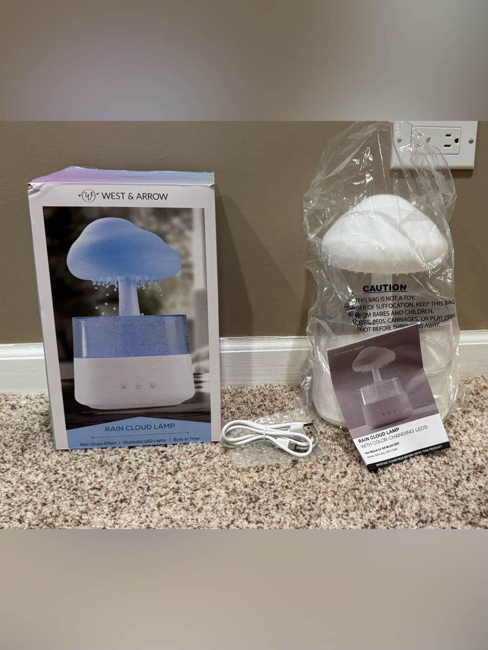 New West & Arrow Rain Cloud Lamp Humidifier